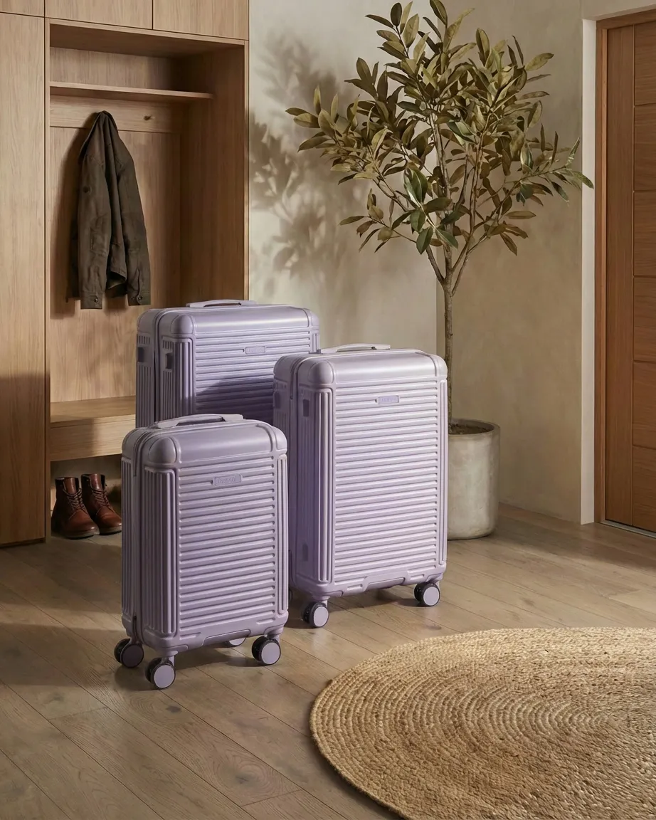 Set of 3 Hard Shell Suitcases MYNTIS Violet