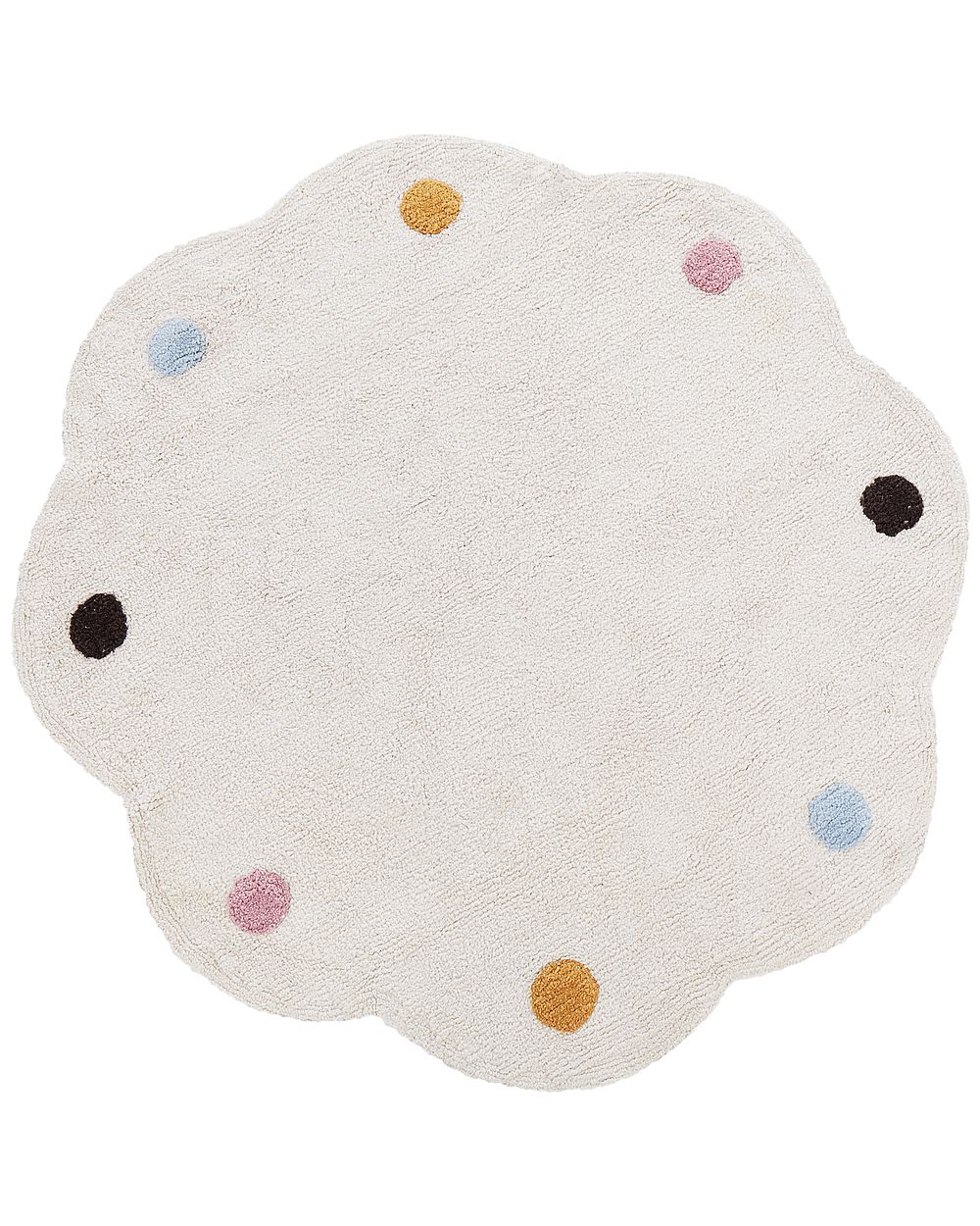 Kids Rug DUREVI Light Beige ø 120 cm Cotton