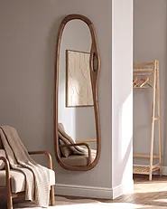 Väggspegel CORBARIEU 45 cm 159 cm Kejsarträ Brun_1158604
