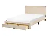 Sänky laatikoilla LONZAC Sametti Beige 140 x 200 cm