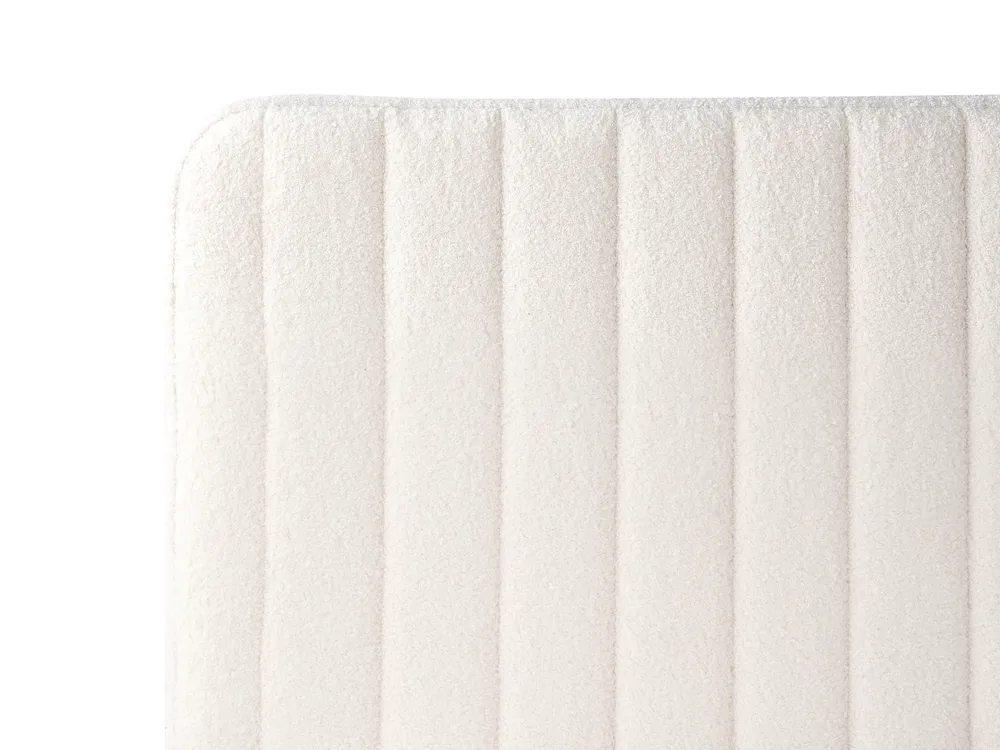 Säng med lamellram Bouclé LUNAN 120 x 200 cm Off-White_1025659