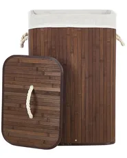 Laundry Basket KOMARI Bamboo Dark Brown 72 L_849019