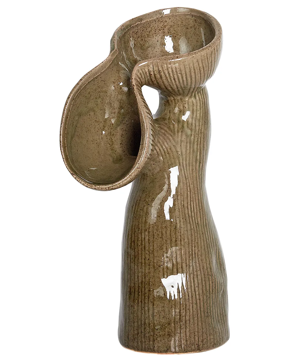 Flower Vase CALAMUS 28 cm Stoneware Green