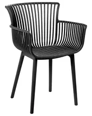Set of 4 Garden Chairs PESARO Black_825429