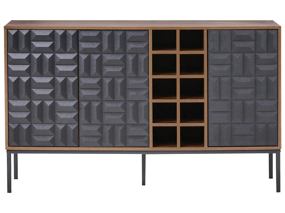 Wine Cabinet CARAQUET Dark Brown_1023649