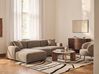 Modular Corner Sofa 3 Seater HEDE Fabric Brown Right Hand