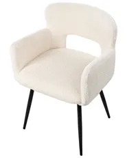 Set med 2 matstolar SANILAC Bouclé Vit_877440
