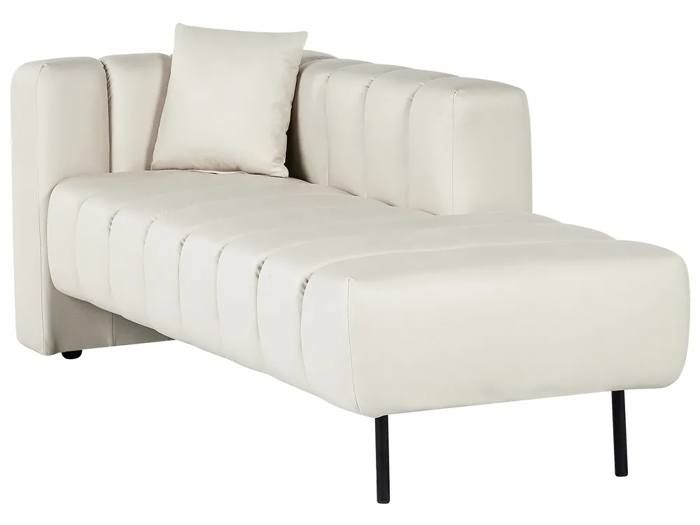 Left-Hand Chaise Longue LANNILS Fabric Off-White_892264