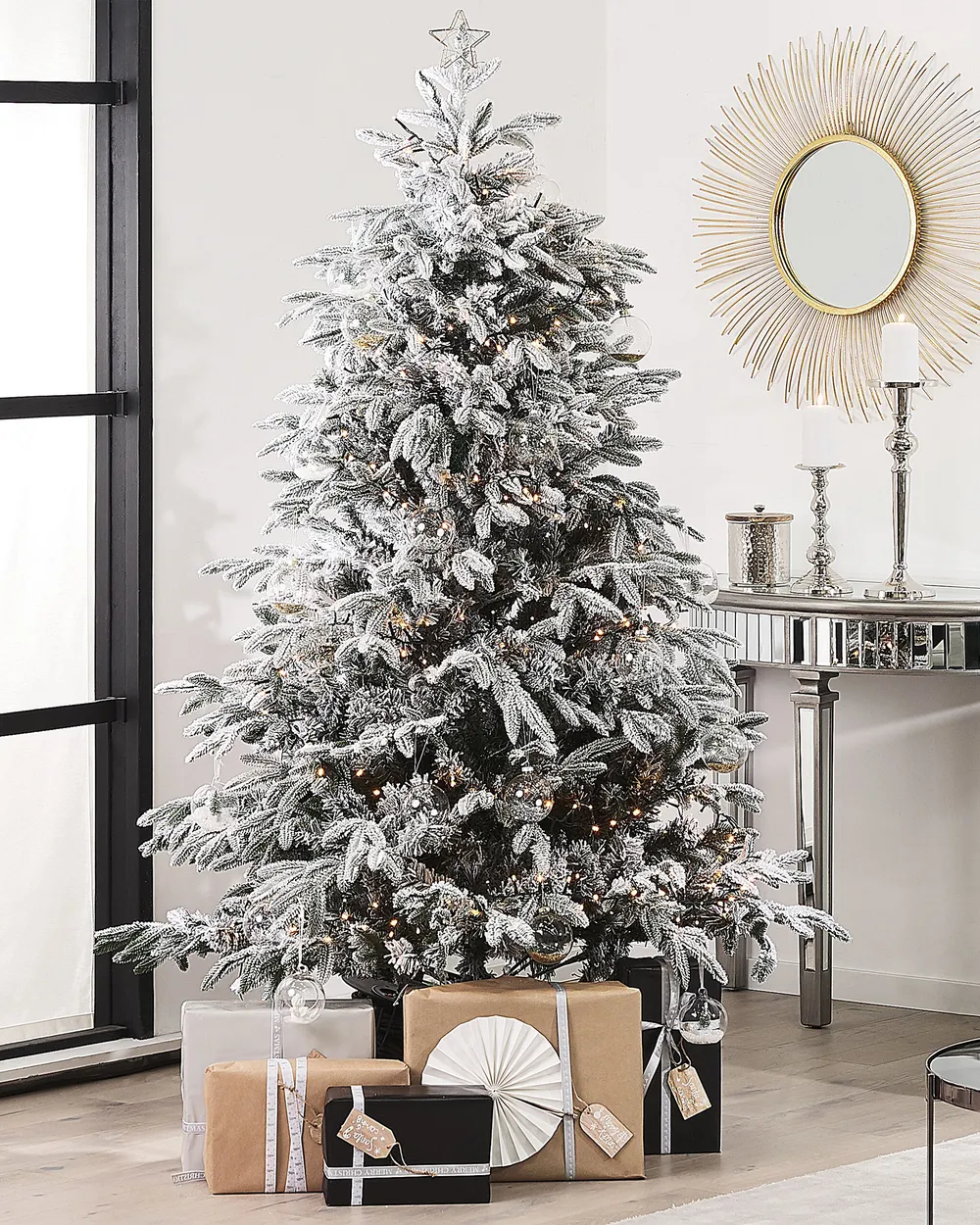 Artificial Snowy Christmas Tree BASSIE 180 cm White