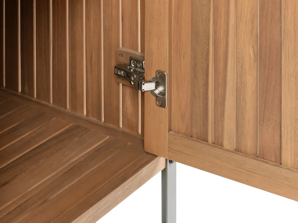 Outdoor Kitchen Cabinet with Sink IVREA Brown/ Silver Certified Acacia Wood_988106