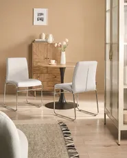 Set of 2 Dining Chairs LECCO Fabric Light Grey_1044678