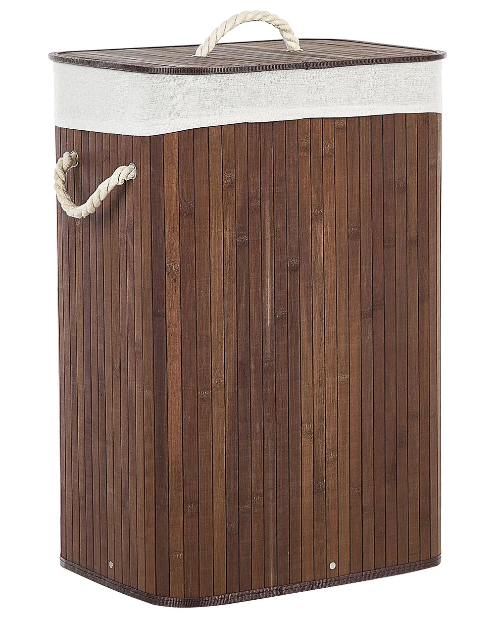 Laundry Basket KOMARI Bamboo Dark Brown 72 L