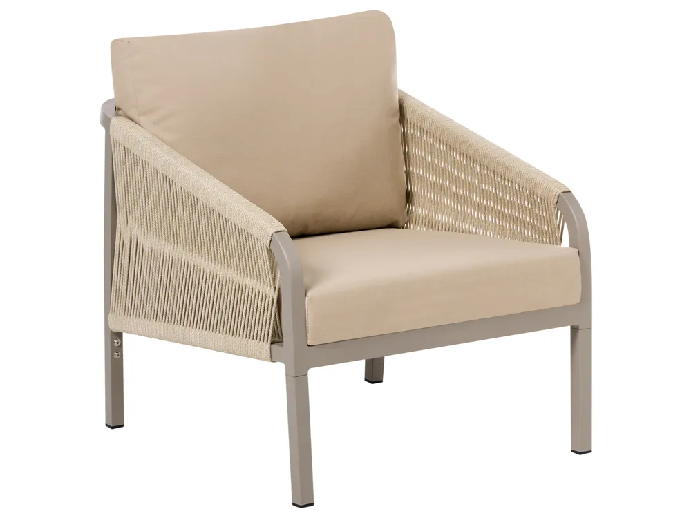 Trädgårdssoffgrupp med bord 5-sits MURATO Metall Beige_1023491