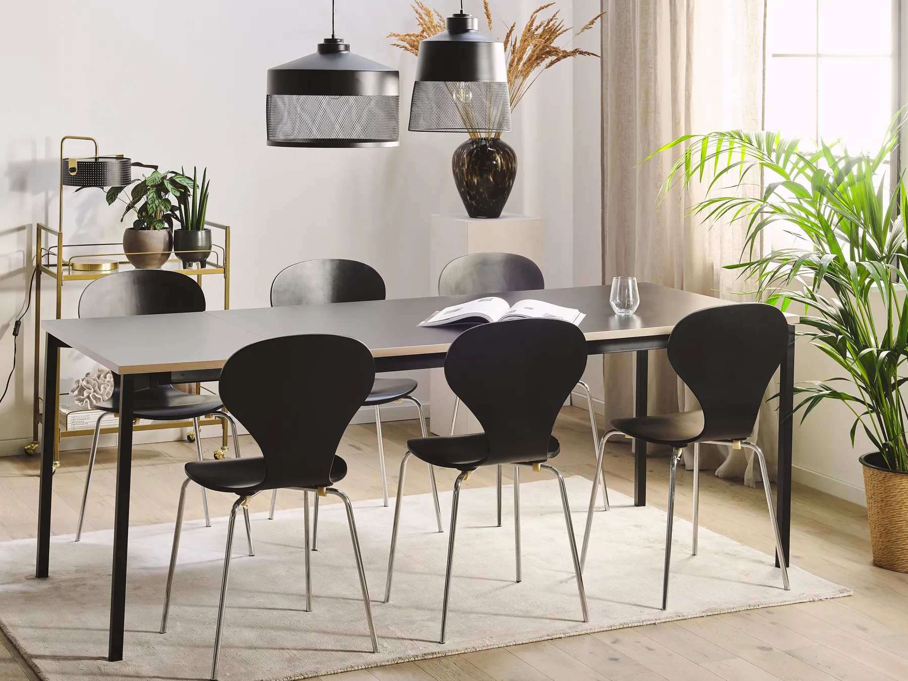 Förlängningsbart matbord AVIS Svart 140/190 cm 90 cm_792987