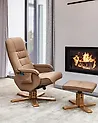 Massage Chair RELAXPRO with Footstool Faux Leather Light Brown