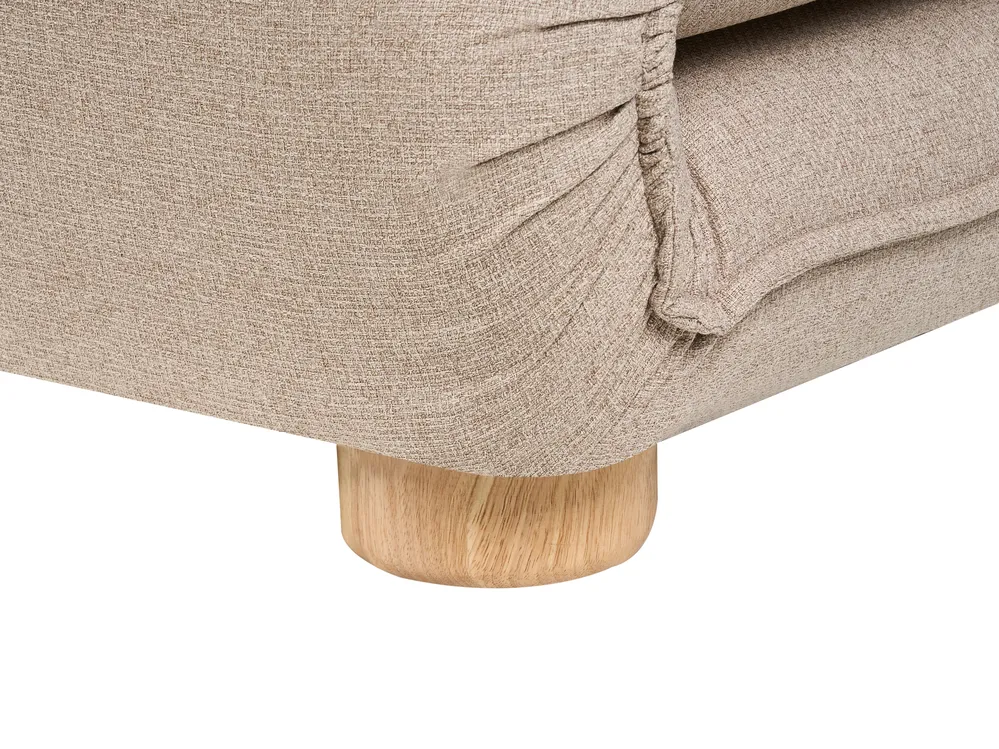 Sofa Bed 2 Seater ABISKO Faux Linen Beige_1030866