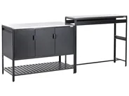 2 Piece Outdoor Kitchen Set with Bar Table MAENZA Black Metal_981488