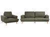 Living Room Set 4 Seater KILDAL Fabric Green