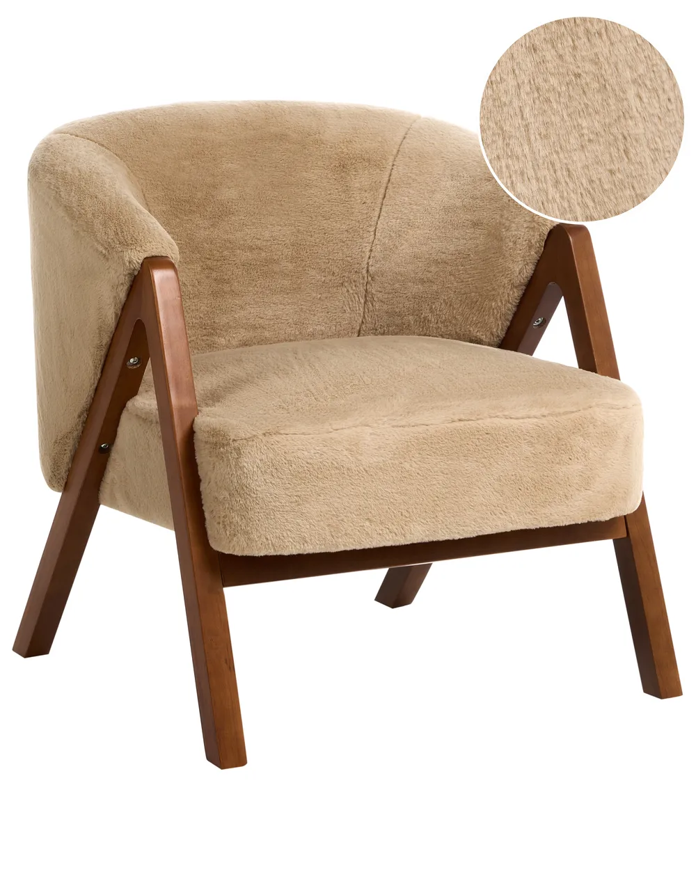 Armchair SKEI Faux Fur Beige