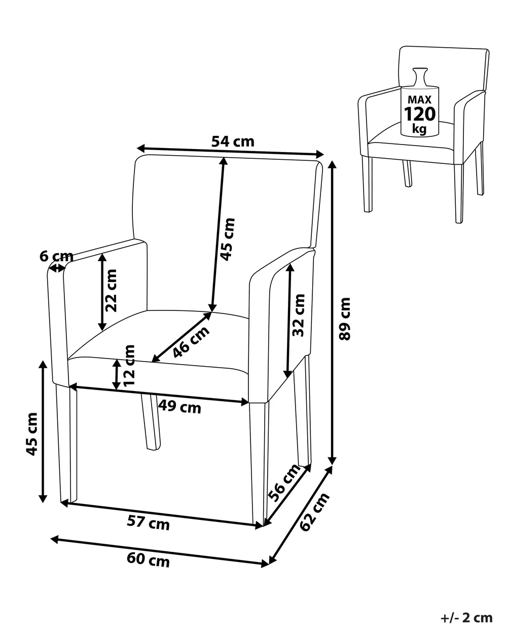 Dining Chair ROCKEFELLER Fabric Black_770804