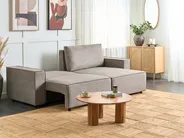 Sofa Bed 3 Seater KARILA with Storage Fabric Taupe Left Hand_886020