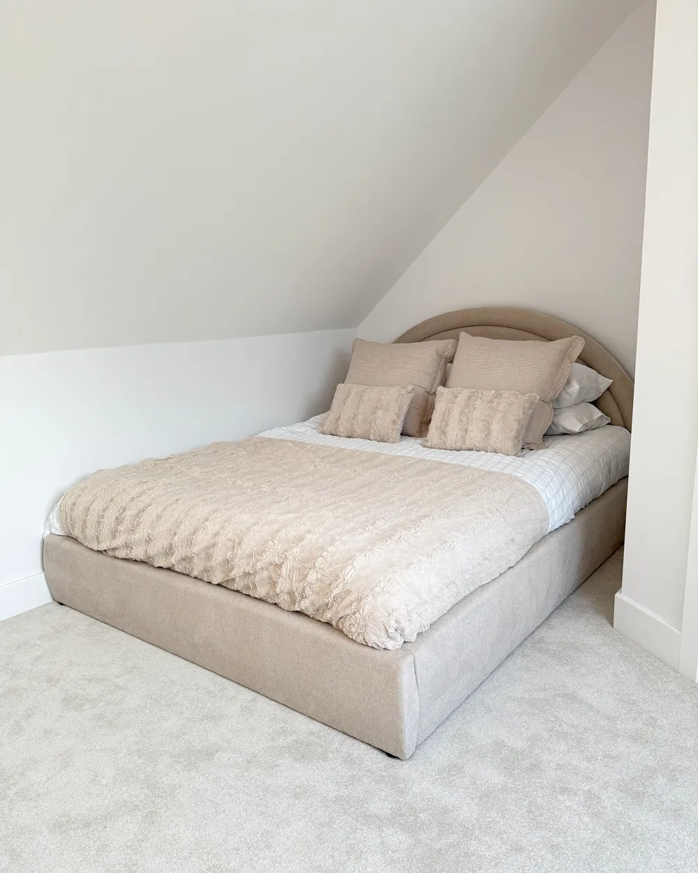 Ottoman Bed MOUZON Fabric Light Beige 160 x 200 cm (EU King Size)_1051271