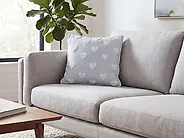 Throw Cushion GAZANIA 45 x 45 cm Cotton Light Grey_1183769