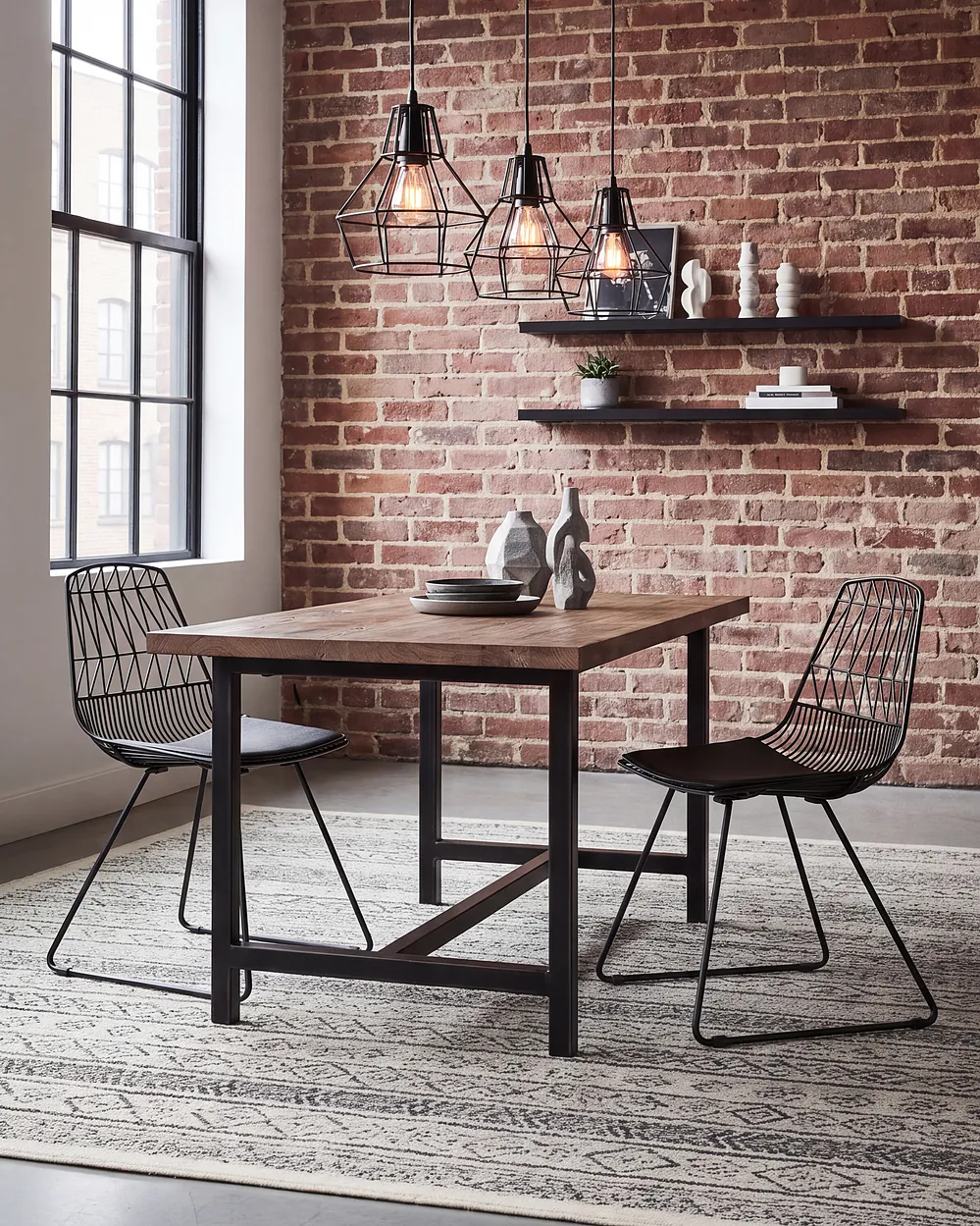 Set of 2 Dining Chairs HARLAN Metal Black_1151211