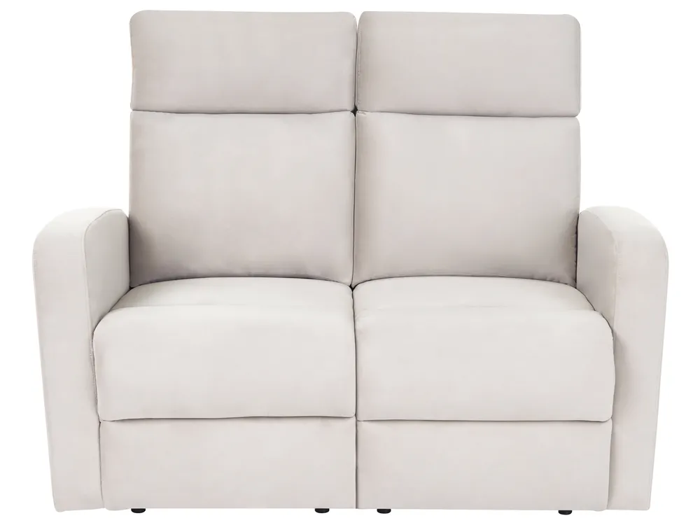 Manuell reclinersoffa 2-sits VERDAL Inklusive fotstöd Sammet Beige_1081126