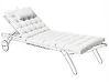 Aurinkotuolin pehmuste CESANA PREMIUM 192 x 56 cm Luonnonvalkoinen