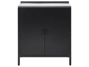 3 Piece Outdoor Kitchen Set with Sink VILAMA Black Metal_872599