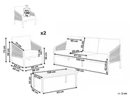 Trädgårdssoffgrupp med bord 5-sits MURATO Metall Beige_1023524