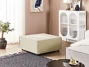 Ottoman APRICA Faux Linen Beige_1172885