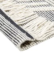 Rug PAZAR Black/ White 160 x 230 cm Wool_855572