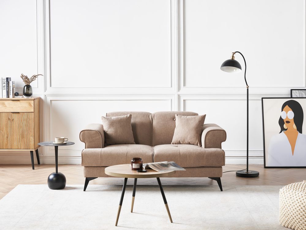 Sofa 2-seters SKIVE Lysebrun