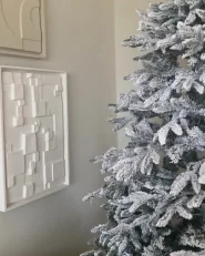 Snöklädd konstgjord julgran BASSIE 240 cm Vit_978473