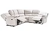 Manual Recliner Corner Sofa ROKKE with USB Port Fabric Off-White Left Hand