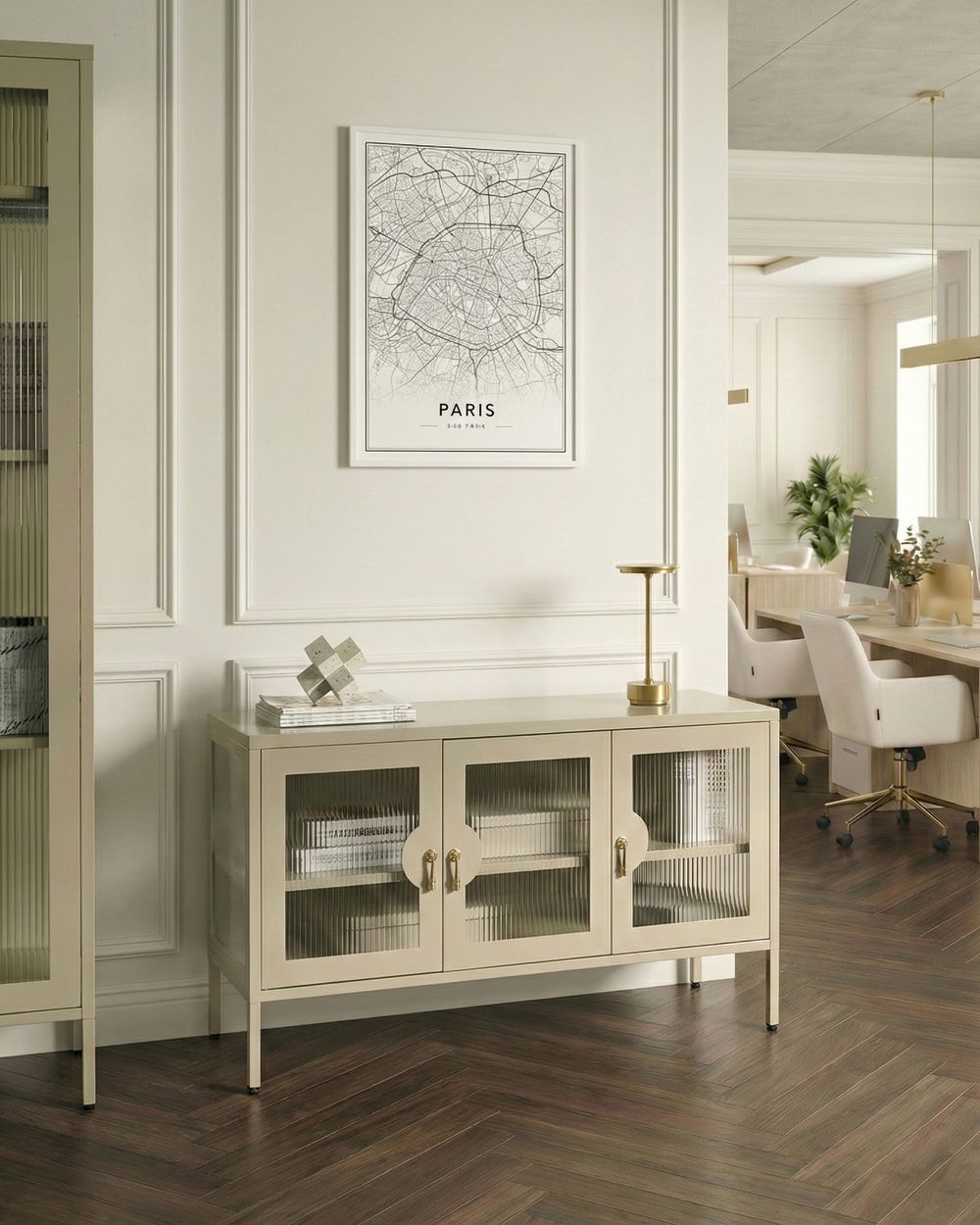 Senkki 3 ovella GLEORA Metalli Vaaleanbeige