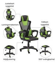 Kontorsstol IGNIS Konstläder Limegrön_1074205