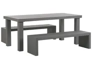 Garden Dining Set with Benches 4 Seater TARANTO Concrete Grey_775834