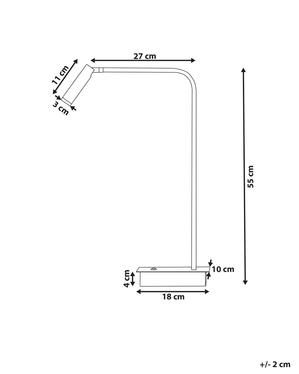 LED-skrivbordslampa LAWSON Justerbar Metall Svart_919218