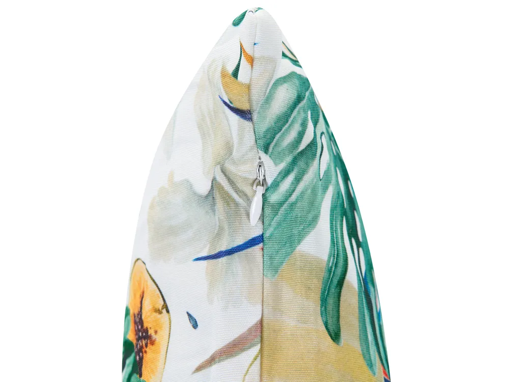 Set med 3 utomhusdynor FORSYTHIA Växtmotiv 45 x 45 cm Flerfärgad_1125071