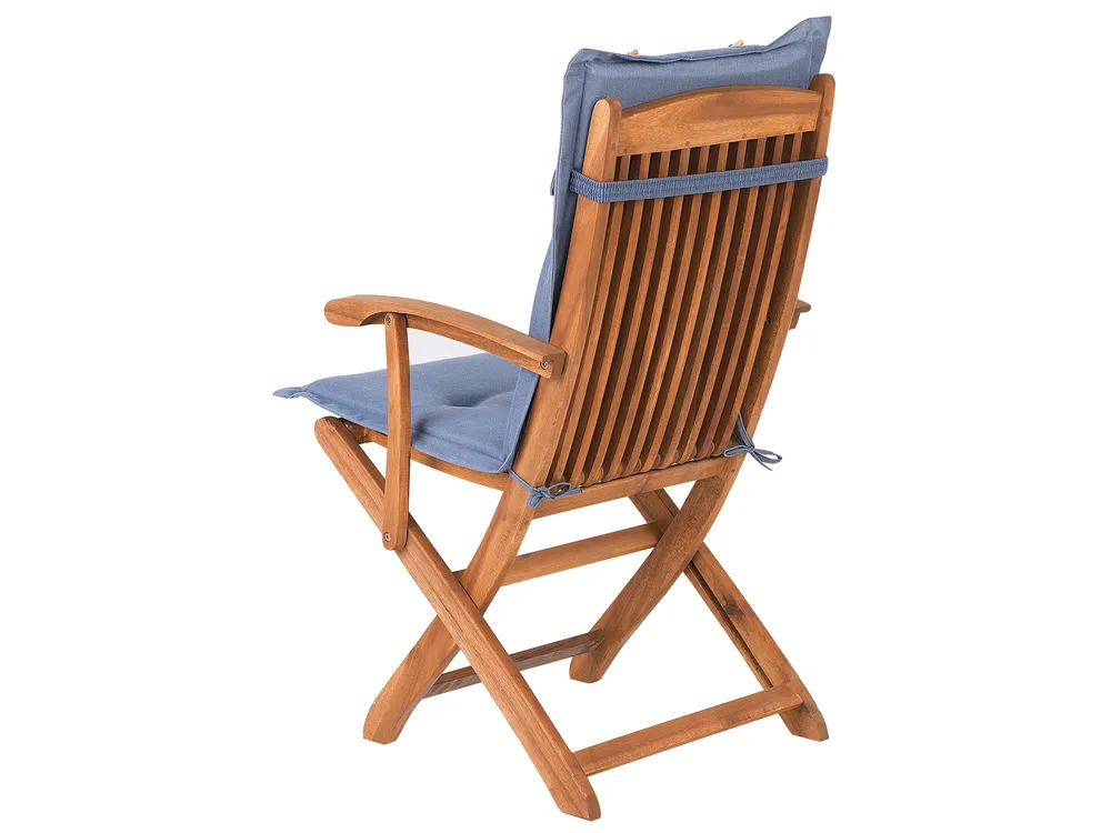 Garden Dining Set 8 Seater MAUI with Cushions Acacia Wood Blue_755816