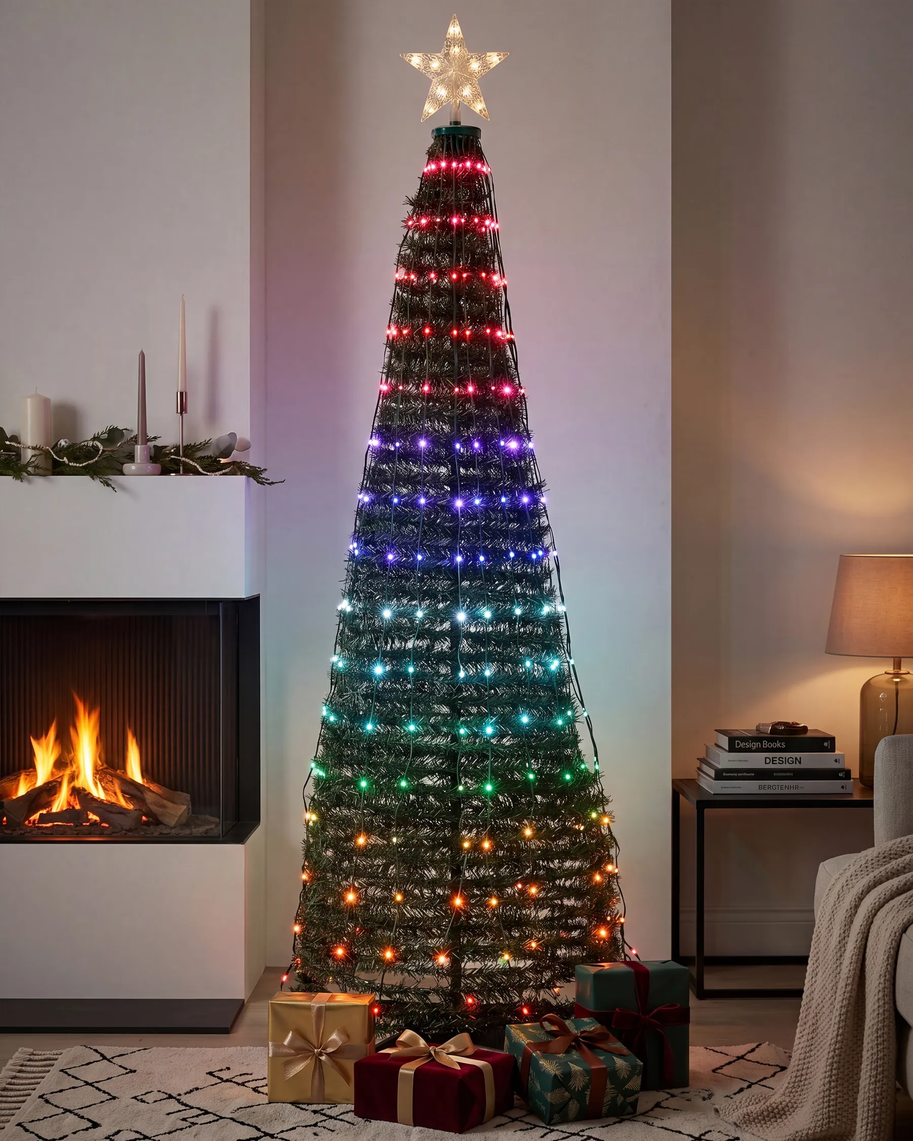 Floor Christmas Decoration Smart LED with App SAARLOQ 188 cm Christmas Tree Green_883640
