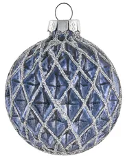 Set of 35 Baubles SNOWFALL Glass Blue_1028588