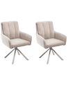 Set of 2 Dining Chairs SARDOAL Fabric Beige