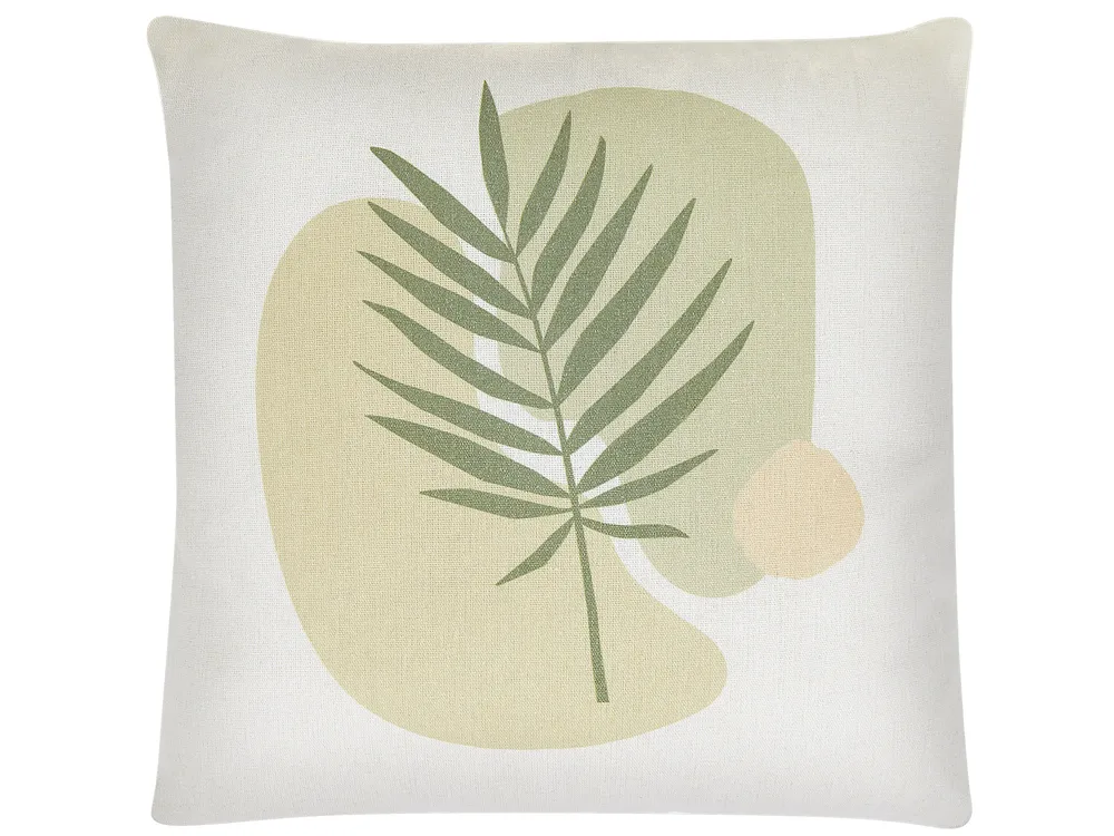 Set of 2 Decorative Cushions MICROSORUM 45 x 45 cm Light Green Plant Pattern_810684