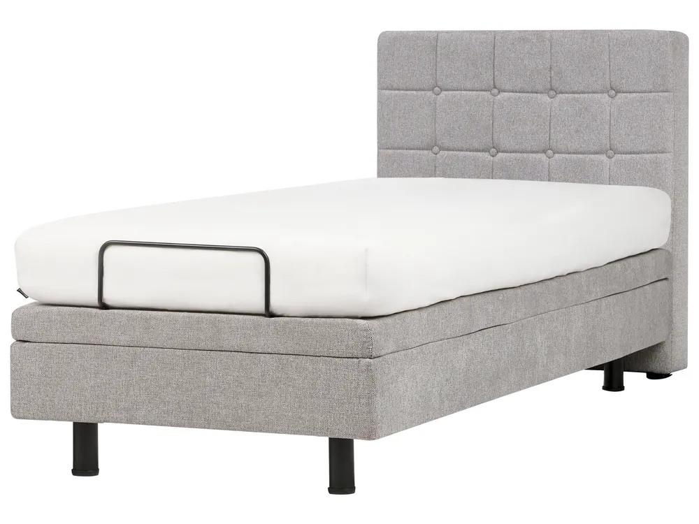 Adjustable Bed Fabric DUKE 90 x 200 cm (EU Single) Light Grey_973498