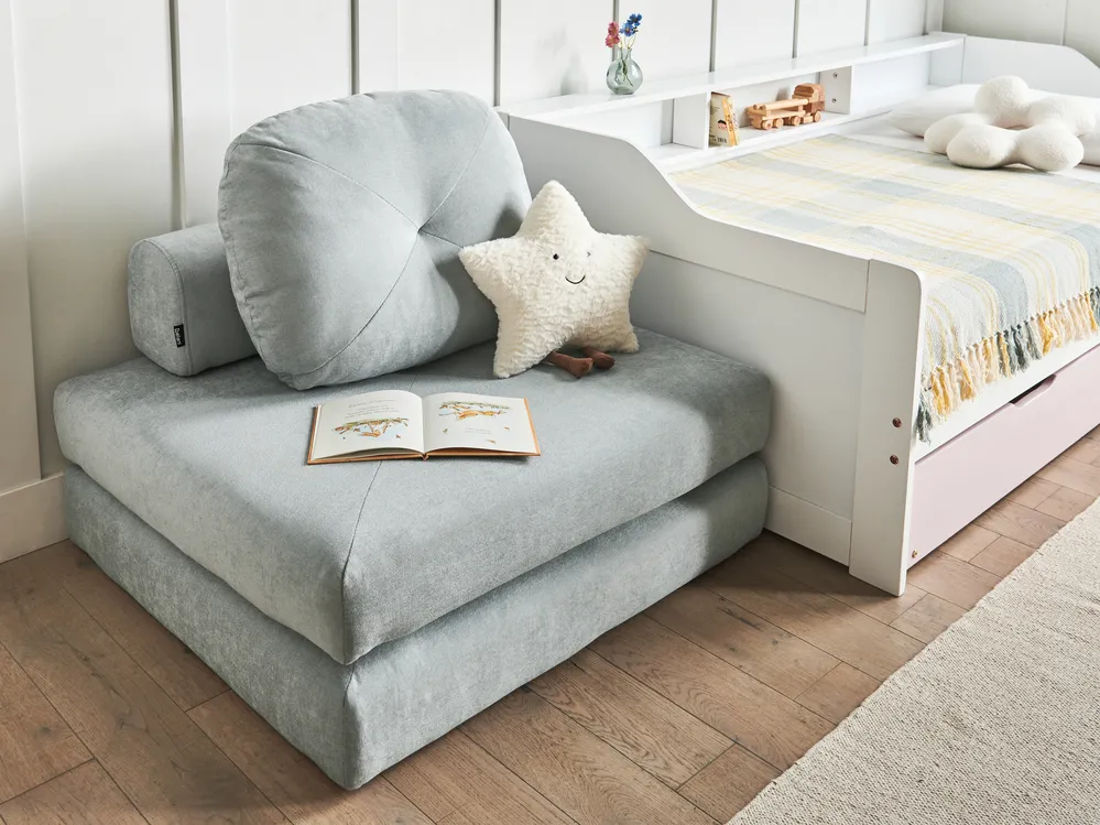 Single Sofa Bed OLDEN Chenille Light Blue_980875