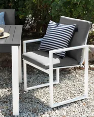 Set of 2 Garden Chairs with Cushions PANCOLE Fabric Grey_931117